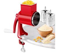Cereal Mill Hand Crank Hand Grinder Milling Machine with Table Clamp Rustproof Manual Food Grinder with 2 Replacement Blades Multifunctional Hand Grain Mill Grinder for Nut Spice Wheat Coffee Kitchen