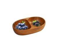 Cereal Serving Dish - duals Snack Tray Set, Food Portion Container, Salad Candy Holder, Picnic Snack Plate | bamboos Cereal Servings Dish duals Compartment Usage for Picnic Camping Countertop Serving