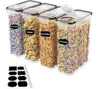 Cereal Storage Containers Set of 4x 4L Airtight Container BPA Free Kitchen Pantry Flour Storage Flour Storage Container Pet Food Storage Containers Dispenser