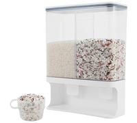 Cereal Storage Containers Wall Mounted Dry Food Dispenser 3000ML Rice Storage with Lid and Cup Kitchen Organizer Transparent Sealed Storage Containers for Laundry Scent Beads Coffee Beans (3000ML)