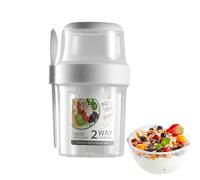 Cereal to Go Cup - Portable Breakfast Bowl, Milk Container with Spoon | 29oz Reusable Cereal Cup for Travel, Overnight Oats, Oatmeal, Yogurt, Durable Food Storage for Work, School, and On-the-Go Meals