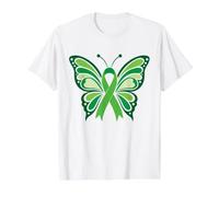 Cerebral Palsy Awareness Butterfly Green Ribbon Support Value Graphic T-Shirt, Men, White, M
