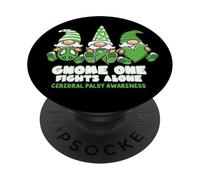Cerebral Palsy Awareness Gnome One Fights Alone Wear Green PopSockets Adhesive PopGrip