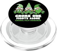 Cerebral Palsy Awareness Gnome One Fights Alone Wear Green PopSockets PopGrip for MagSafe