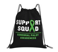 Cerebral Palsy Awareness Month Women Men Drawstring Bag Portable Drawstring Backpack Large Gym Sack For Gym Sports Holidays