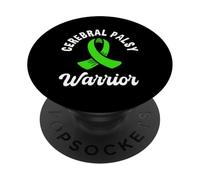 Cerebral Palsy Warrior Green Ribbon Support PopSockets Adhesive PopGrip