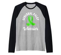 Cerebral Palsy Warrior Green Ribbon Support Raglan Baseball Tee