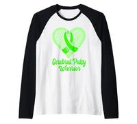 Cerebral Palsy Warrior Wear Green Ribbon CP Awareness Raglan Baseball Tee