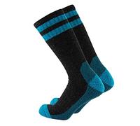 Cerebro Merino Wool Socks for Men, Cushioned Mid-calf Socks Moisture Wicking Men's Hiking Socks for Home, Trekking, Outdoors, 1pairs Aqua, One Size