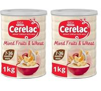 Cerelac Mixed Fruits & Wheat Infant Cereal with Milk 1kg | from 7 months+ | Baby Cereal (Pack of 2)