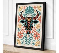 Ceremonial Bull Boho Canvas Wall Art Print 36x24 Inch (91 x 61 cm)