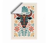Ceremonial Bull Boho Unframed Wall Art Print A4 (29.7×21cm), Wall Decor for Living Room, Bedroom, Office & Home, Art Gift