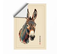 Ceremonial Donkey Japandi Unframed Wall Art Print A1 (84.1×59.4cm), Wall Decor for Living Room, Bedroom, Office & Home, Art Gift