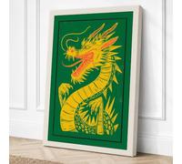 Ceremonial Dragon Japandi Canvas Wall Art Print 36x24 Inch (91 x 61 cm)