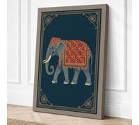 Ceremonial Elephant Eclectic Canvas Wall Art Print 36x24 Inch (91 x 61 cm)