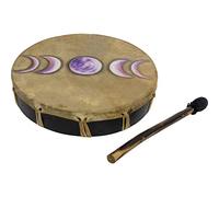 Ceremonial Frame Drum - Moon Phases, 12" diamerer, includes beater, Handmade & painted by artisans in Bali