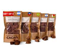 Ceremonial Raw Cacao - 5 x 100g - 100% Sugar-Free Keto Drinking Chocolate - Raw Blocks for Ceremonial Use - Spiritual Drinking - Cacao Beans