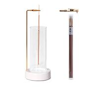 Ceremony Incense Holder,Upside-Down Ceramic Incense Burner with Glass Ash Catcher for Meditation Yoga Spa Relaxation Aesthetic Room Decor and House Warming Gifts New Home (Upside-Down+Glass Bottles)