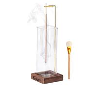 CEREMONY Incense Holder, Wooden Incense Holder for Sticks with Glass Ash Catcher, Anti-ash Design Incense Burner for Meditation