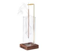 Ceremony Incense Holder, Wooden Incense Holder for Sticks with Glass Ash Catcher, Anti-ash Incense Burner Ash Brush for Meditation Yoga Spa Room Decor