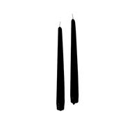 Cereria di Giorgio 10 x Taper Diameter 2.2 cm Height 25 cm - Decorative Candles for The Home - Black - Burning Time 7 Hours - Odourless - Natural Vegan Wax - Palm Oil Free - Made in Italy, 2.2 x 25 cm