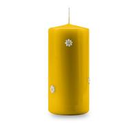 Cereria Di Giorgio - Candle Candle Decorated with Daisies - Mustard Colour - Diameter 7 cm Height 15 cm - Burning time 85 Hours - with Gift Bag - Spring Collection - Handmade