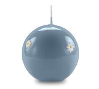 Cereria Di Giorgio - Sphere Candle Decorated with Daisies - Colour Dusty Blue - Diameter 10 cm - Burning time 49 Hours - with Gift Bag - Spring Collection - Handmade