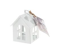 Cereria Di Giorgio - Square Table Lantern in House Shape - Length 7 cm Height 8.5 cm - White