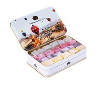 Cerez Pazari Turkish Delight Candy Gift Basket 320g, Luxury Lokum Dessert, Gourmet Christmas Holiday Corporate Food Gifts in Elegant Tin Box, With 5 Unique Flavors, No Nuts