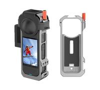 CERFFOOL Aluminum Alloy Utility Frame Cage for Insta360 X4 with Silicone Len Cap 1/4" Threads Cold Shoe Metal Bezel Mount Protective Case Frame Panoramic for Action Camera Accessories
