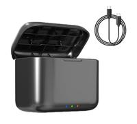 CERFFOOL Fast Charge Hub for Insta360 X4 Portable Intelligent Charging Box for Camera Batteries 2 Channel Battery Charging Storage Case USB Type C Cable Action Camera Accessories