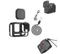 CERFFOOL Silicone Sleeve Case for Insta360 Ace Pro 2 Anti-Scratch Protective Cover with Lens Cap Lost-proof Strap Neck Strap for Action Camera Accessories (Black)