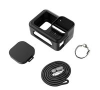 CERFFOOL Silicone Sleeve Protective Case for GoPro Hero 13 BLACK with Lens Caps & 40cm Long Rope & Lanyard for Action Camera Accessories Kit (Black)