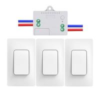 Cerhot US Self Powered Wireless Light Switch Kit Remote Light Switches Wireless No Wiring No Battery Kinetic Light Switch Wireless Radio Wall Switches For Home Lighting (US 1Gang 3V1 A）