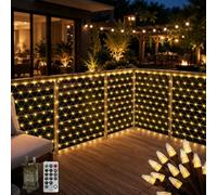 CERIAL 6X2M Net Lights Outdoor Garden Light Plug in,300LED Diamond Shape Large Net Mesh Fairy Lights for Bushes Balcony,Connectable Outdoor Gazebo Fairy Light with Remote Waterproof(Warm White)
