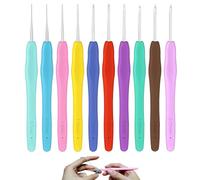 CERICAI 10 Small Crochet Hooks Set, Aluminum Knitting Needles, Soft Rubber Grip, 0.5mm-2.75mm, Ideal for Lacework & Intricate Patterns, Perfect for Beginners & Crochet Lovers