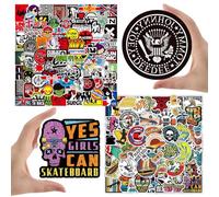 CERICAI 150 Pcs Multi-color Rock Band Stickers, Skateboard Stickers, Waterproof Vinyl Decals, Heavy Metal Gifts for Men, for Water Bottles Laptop Bicycle Skateboard Luggage