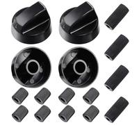 CERICAI 4 Pcs Cooker Knobs Replacement Oven Knobs, Black Plastic Universal Kitchen Gas Cookers Control Knob, 42mm Direct Mounting Precise Temperature Stoves Knob for Cookers and Hobs Home Kitchen