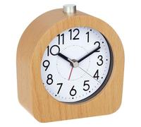 CERICAI Alarm Clock Bedside - Non-Ticking, Battery Powered, Wooden Analog Alarm Clock with Night Light Snooze Function, Bedside Clock for Bedroom/Office/Travel