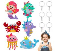 CERICAI Felt Sewing Craft Kit for Kids - 6 Pack Ocean Animal Sewing Kit Childrens Sewing Kits for Beginners, DIY Sewing Felt Animals Fun Crafts Educational Sewing Kit for Age 6-12 Kids Boys and Girls