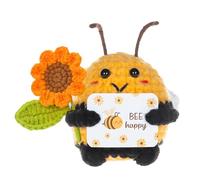 CERICAI Funny Positive Honeybee Age 2+, Mini Funny Knitted Toy with Positive Card Gift for Friends Boys Girls - Cute