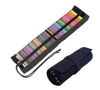 Cerioll Holes Packaging Holder, Pencil Case, Leather Roll Bag for Pens, Pencil Wrap Box, Canvas Pencil Wrap, Portable Bag Pencil Case for Artists, School, Office (without Pencils), multicoloured, 72