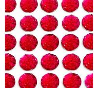 Cerise - 10mm Self Adhesive Sparkle Encrusted Jewels - Resin Craft Gem Stickers - 50 per Sheet - by Italian Options