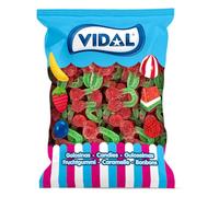 Cerise Acide Géante Sack of 1 kg Vidal/Vidal Giant Sour Cherries 1kg | Sour Sugar-Coated Cherry Flavoured Sweets | Twin Cherry Shape Bulk Candy