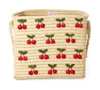 Cerises raffia storage basket Natural M