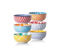 Cerkik Ceramic Dipping Bowls Set - 118 ml Small Dessert Bowl 4 oz Porcelain Small Bowls for Side Dishes, Snack, Yogurt, Appetizer - Microwave Dishwasher Safe - Set of 6 - Assorted Colors