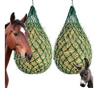 Cerkkapo Pack of 2 Hay Nets for Horses, 40 Inch Hay Net, Tight Mesh (5 cm), Hay Net for Horses with Rings Snap Hooks, Tight Mesh Feed Net, Hay Bag for Species-Appropriate Feeding, Extending Feeding