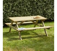 Cerland Alma Wooden Picnic Table 5ft 6 Person Outdoor Dining Bench Garden Table