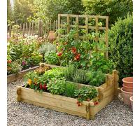 Cerland Angelic 3-Tier Raised Bed with Trellis 1m x 0.8m 154L Raised Planter