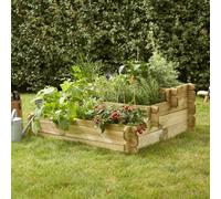 CERLAND - ANGELIC Raised Bed 3 Tiers - 100cm × 80cm × 36cm - 154L - Planter for Vegetable Herb Gardens - Pressure Treated - Geotextile Lining Included - Easy Assembly